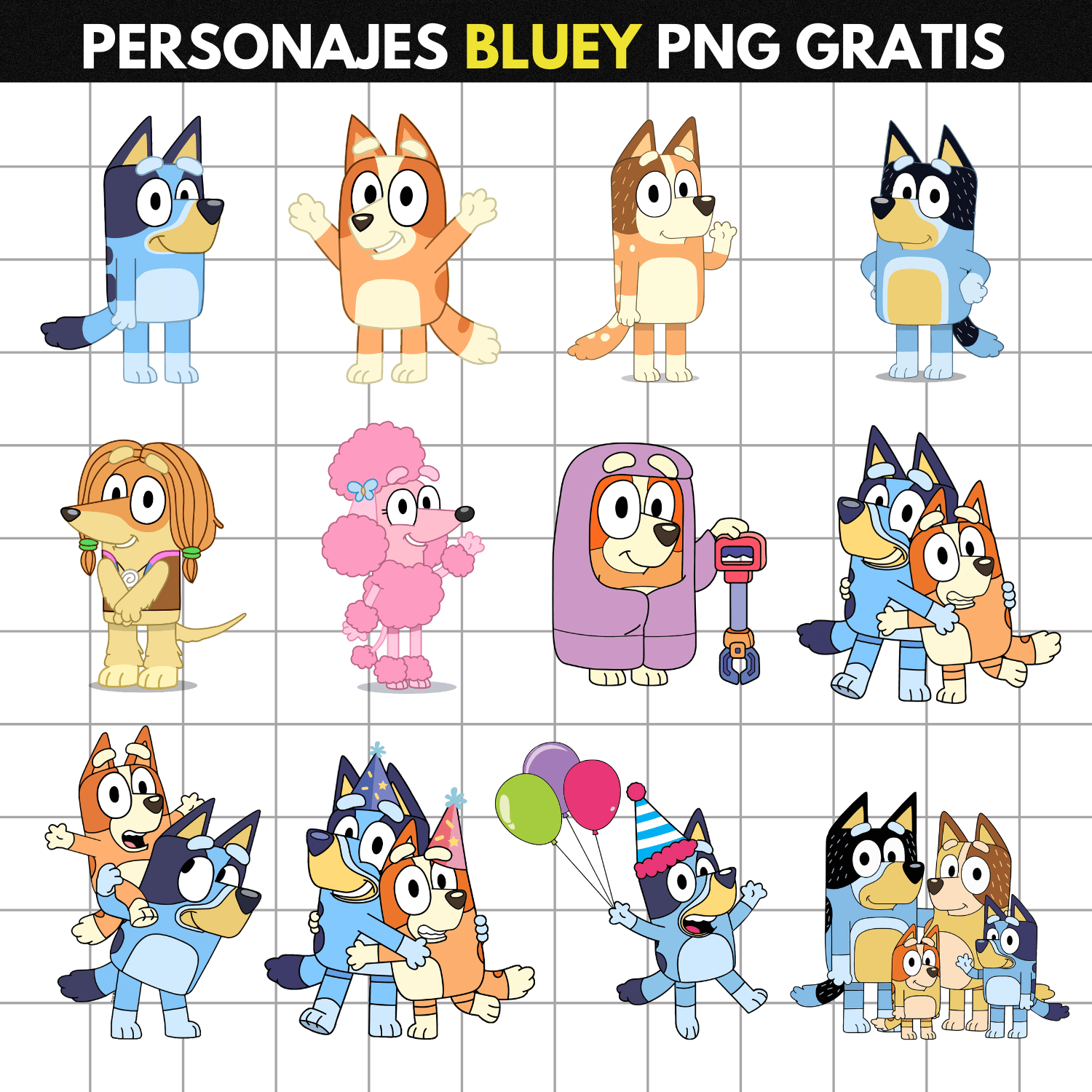 personajes de bluey png