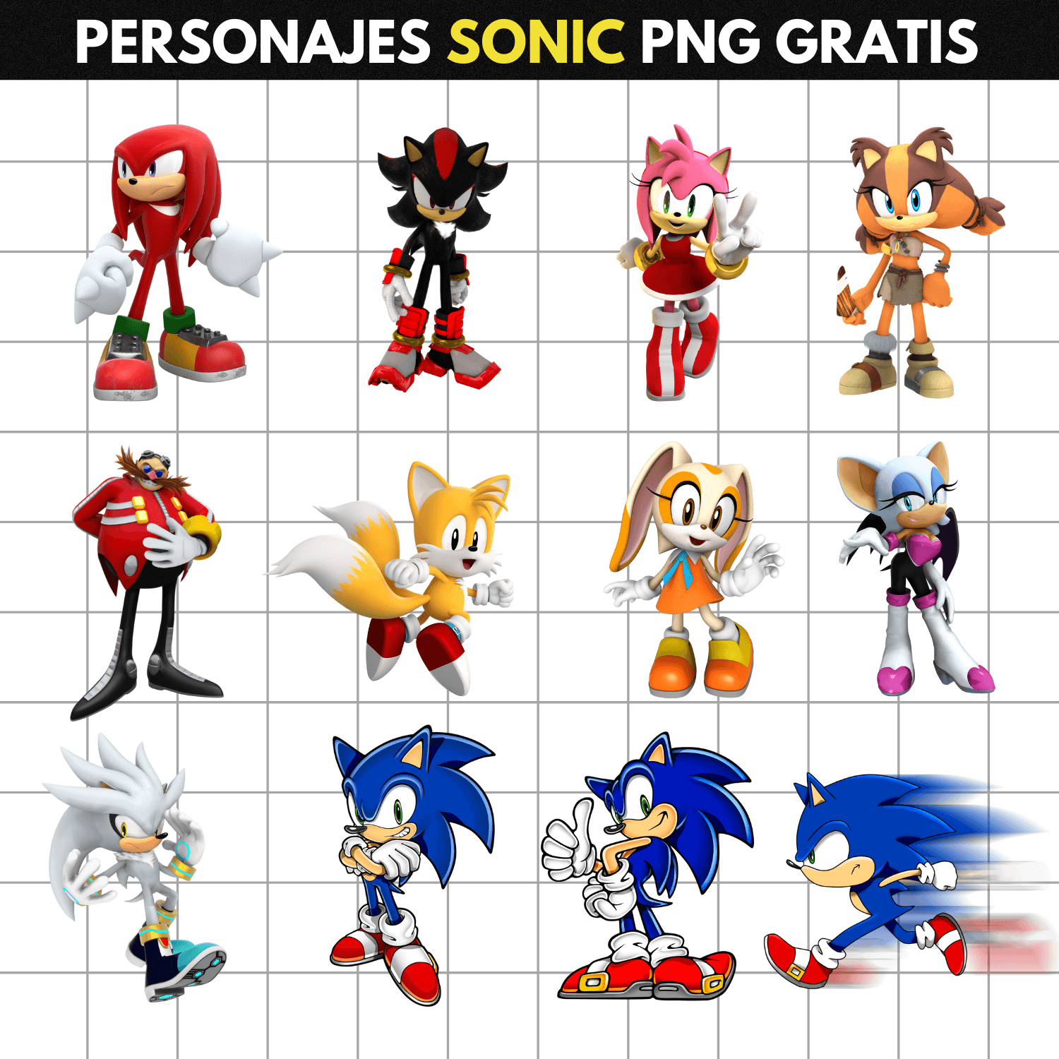 personajes de sonic png